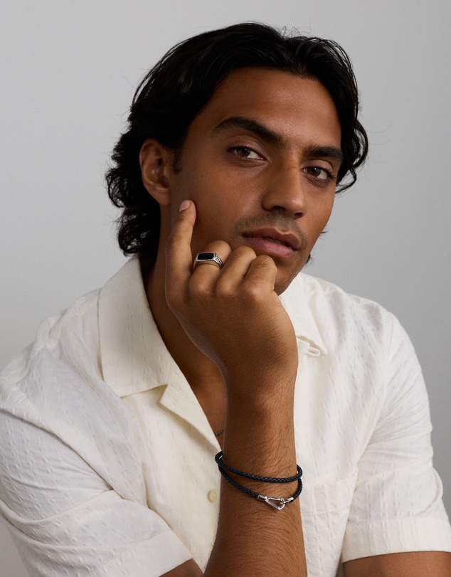 Michael Hill - Black Onyx Signet Ring in Sterling Silver