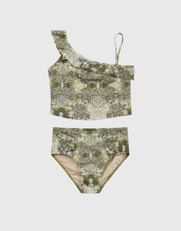 Aqua Blu Kids - Tapestry One Shoulder Bikini Set - Teens
