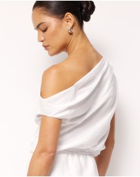 AERE - Cropped Off Shoulder Top
