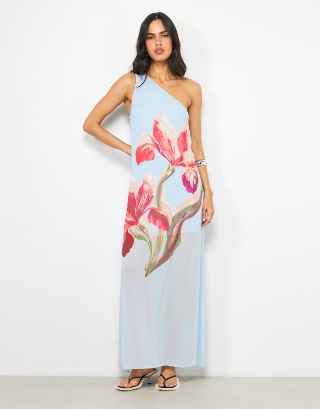 AERE - Rosalee One Shoulder Maxi Dress
