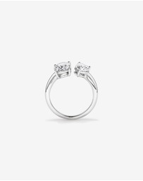 Michael Hill - Pear and Oval Shape Cubic Zirconia Toi Et Moi Ring in Sterling Silver
