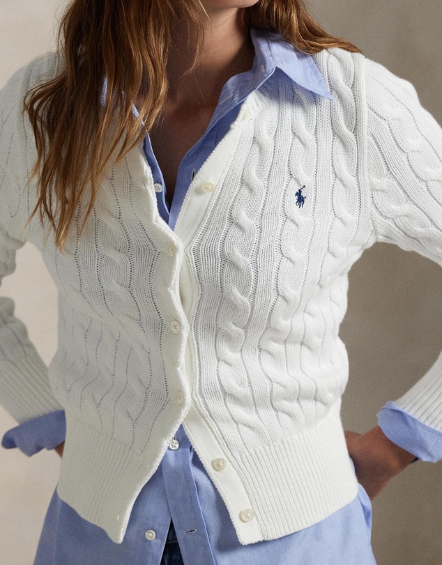 Polo Ralph Lauren - Cable-Knit Cotton Crewneck Cardigan