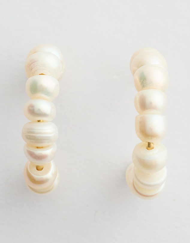 Moira Hughes - The White Label - The Wren Pearl Hoops