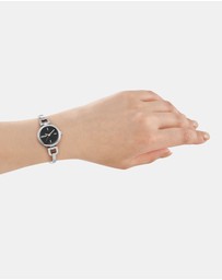DKNY - Half Bangle Silver 26mm Black Dial Womens Watch