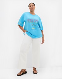 City Chic - Plus size Out Of Office Oversized Tee - blue