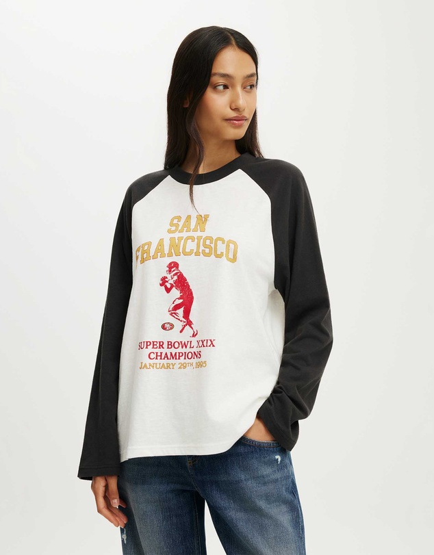Cotton On - The Lcn Raglan Ls Graphic Tee