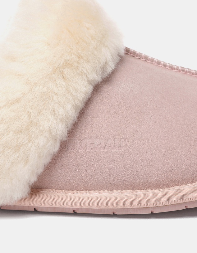 EVERAU - EverAU Ugg Rosa Slipper Suede Cow Suede Upper House Shoes