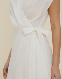 The Fated - Tuck Bodice Sleeveless Midi Dress