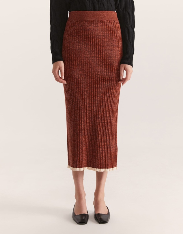 SABA - Leo Wool Rib Knit Skirt