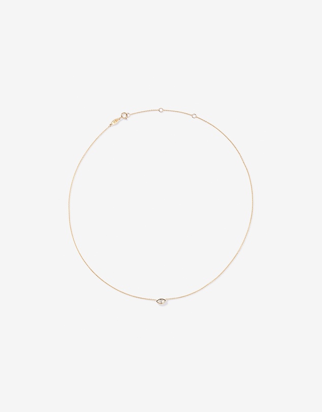 Michael Hill - Marquise Cut White Created Sapphire Bezel Necklace in 10kt Yellow Gold