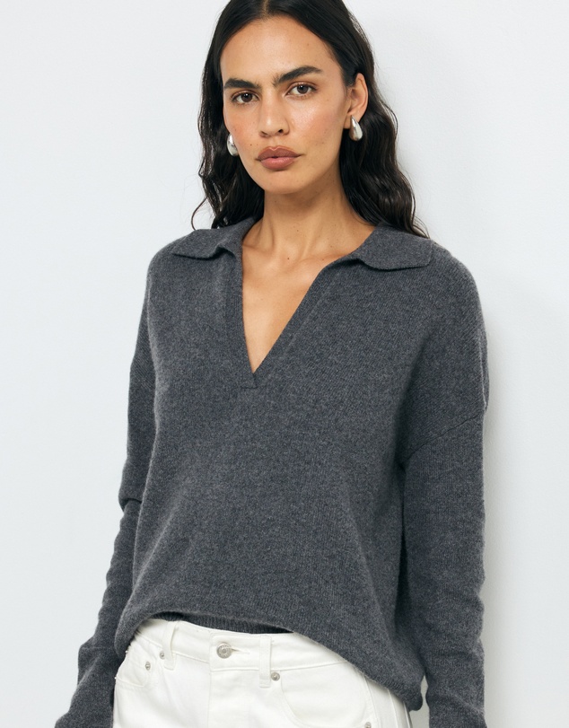 AERE - Asha Merino Wool Blend Polo Knit