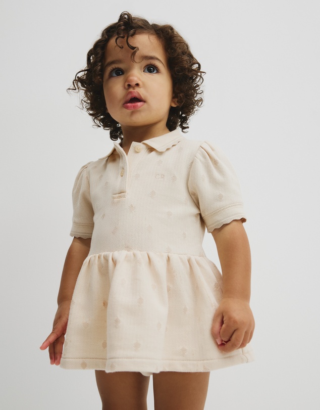Country Road - Australian Cotton Short Sleeve Jacquard Romper Dress