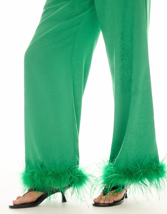 THE TALES - Frida Feather Trim Floral Pants