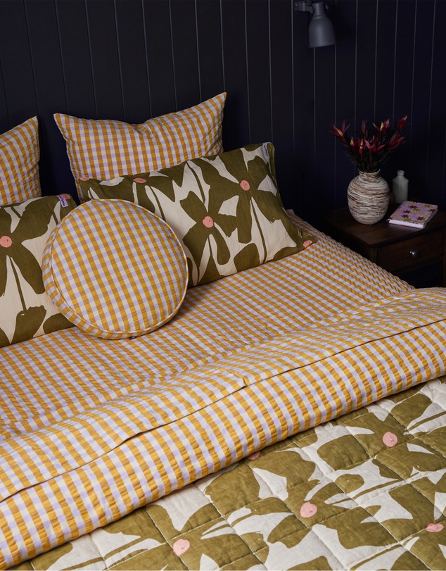 Mosey Me - Mango Seersucker Fitted Sheet