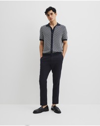 Country Road - Cotton Short Sleeve Geometric Knit Shirt