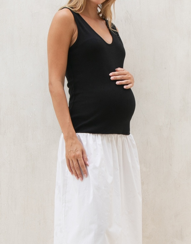 Soon Maternity - Contrast Midi Dress
