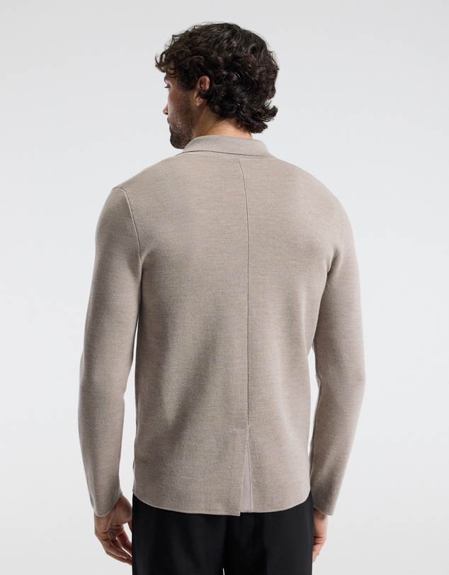 Calibre - Double-Breasted Merino Wool Cardigan Neutral