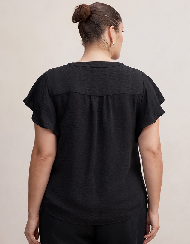 Forever New Curve - Cecilia Curve Flutter Sleeves Blouse