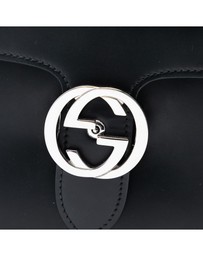 Pre-Loved by Azura Reborn - Pre-Loved Medium Polished Calfskin Dollar Interlocking G Crossbody