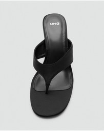 M.N.G - Satin Strap Wedge Sandals