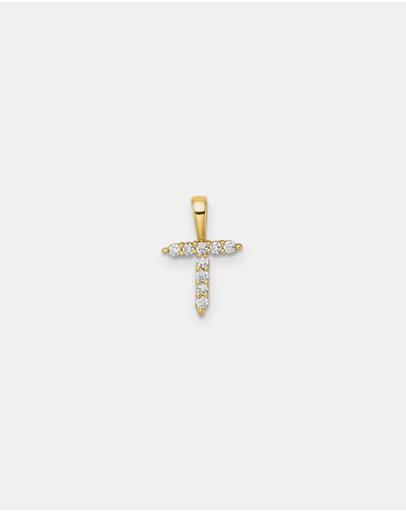 Zoe Olivia - 9K Gold Lab Grown Diamond Initial T Pendant