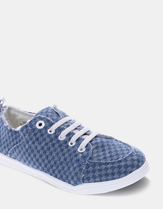 Vionic - Pismo Casual Sneaker - Blue Checkered Denim
