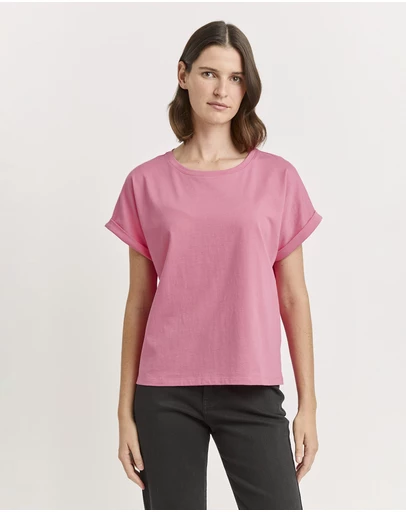 Toorallie - Roll Sleeve Organic Cotton Tee