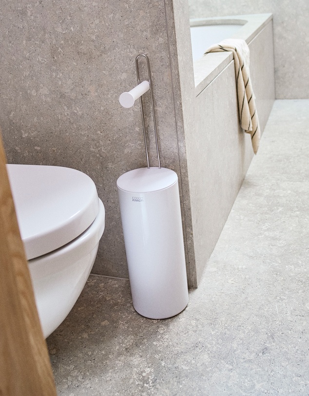 Joseph Joseph - EasyStore™ Gloss White Concealed Toilet Roll Holder