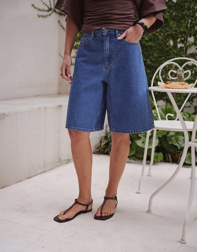 Ceres Life - Olive Belted Denim Short