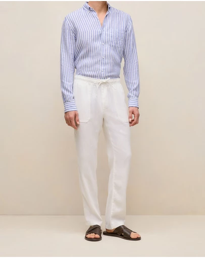 Trenery - Linen Drawcord Pant in White