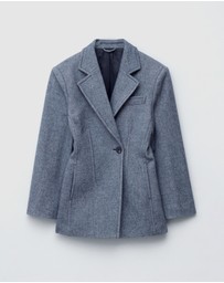 & Other Stories - Fitted Shoulder-Pad Wool Blazer