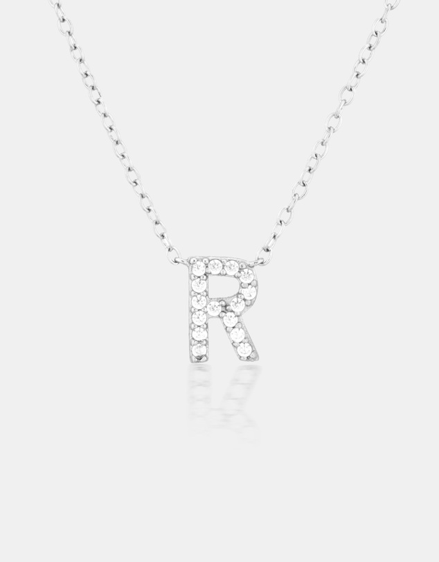 The Silver Collective - A-Z Letter Necklace - R