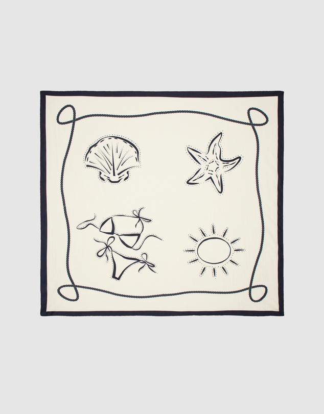 Seed Heritage - Large Seashell Printed Scarf