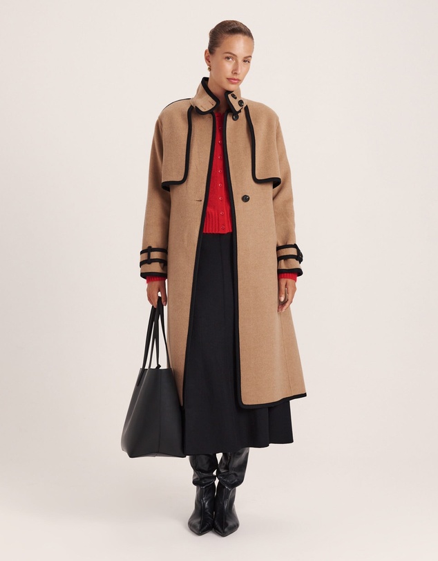 SABA - Kayla Wool Contrast Long Coat