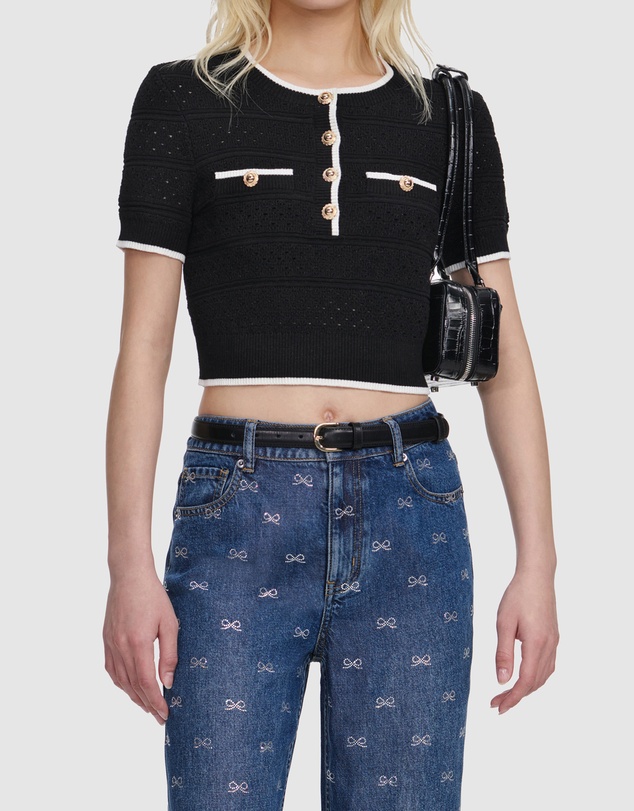 Self Portrait - Pointelle Knit Top