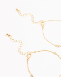 Lovisa - Gold Diamante & Ball Chain Bracelets 2-Pack
