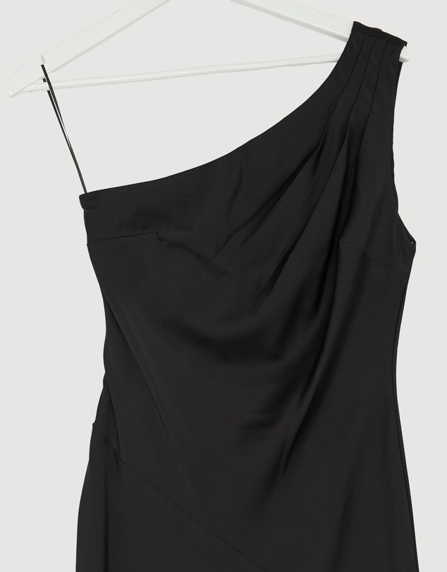 Revibe - Repaired CHANCERY Hallie Satin One Shoulder Drape Maxi Dress - AU 10