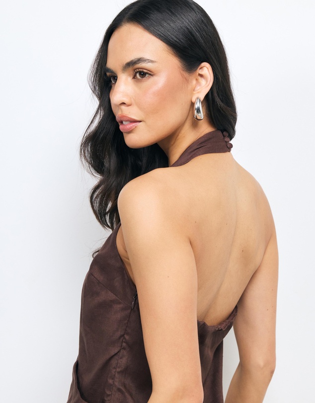 AERE - Dulcinea Halter Wrap Mini Dress