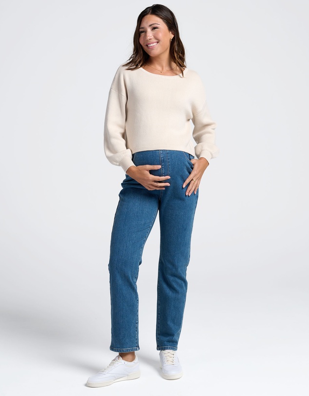 Angel Maternity - Over the Bump Relaxed Maternity Denim Jeans
