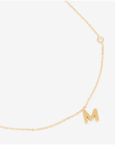 Lovisa - Waterproof Gold Plated Stainless Steel Letter M Dainty Pendant Necklace