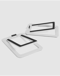 iWorld - Kanto S2W Angled Desktop Speaker Stands for Small Speakers - Pair, White