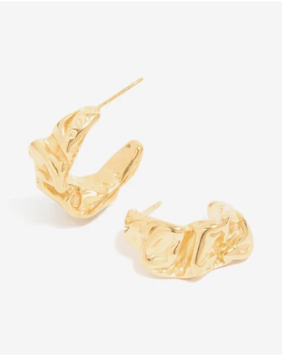 Lovisa - Waterproof Gold Plated Stainless Steel Crater Hoop Earrings