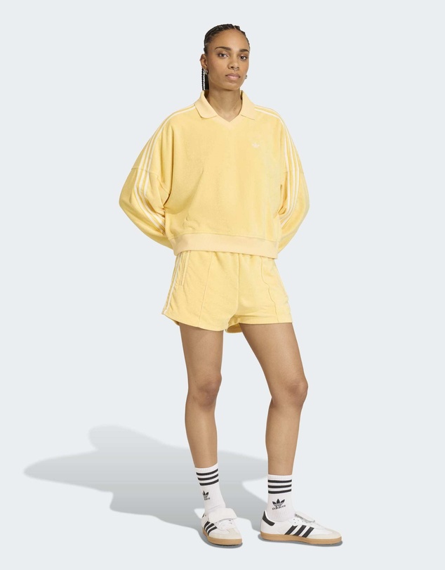 adidas Originals - TERRY TOWEL V NECK LONG SLEEVES Polo Shirt Womens