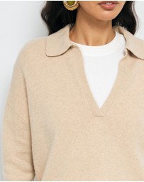 AERE - Asha Merino Wool Blend Polo Knit