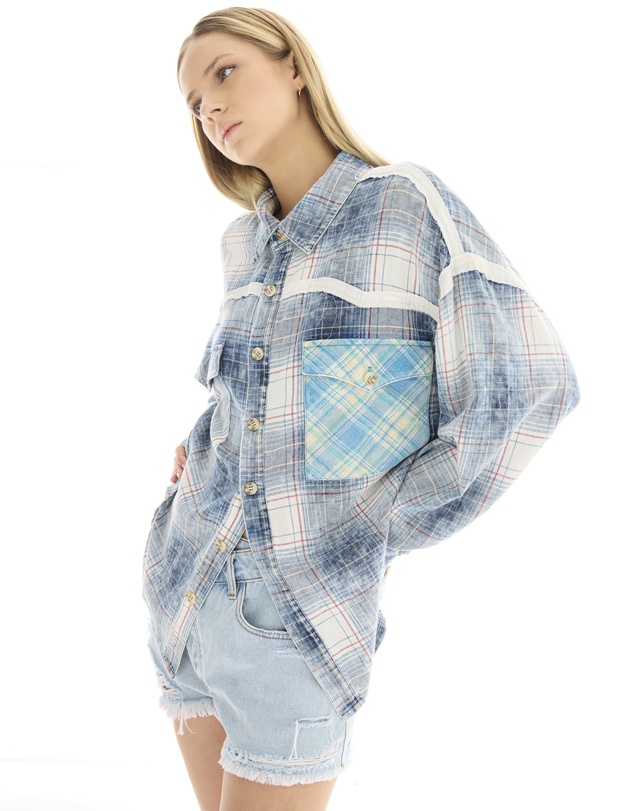 THE TALES - Patchwork Western Flannel Shirt