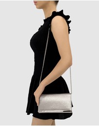 Olga Berg - Maddie Metallic Embossed Foldover Clutch