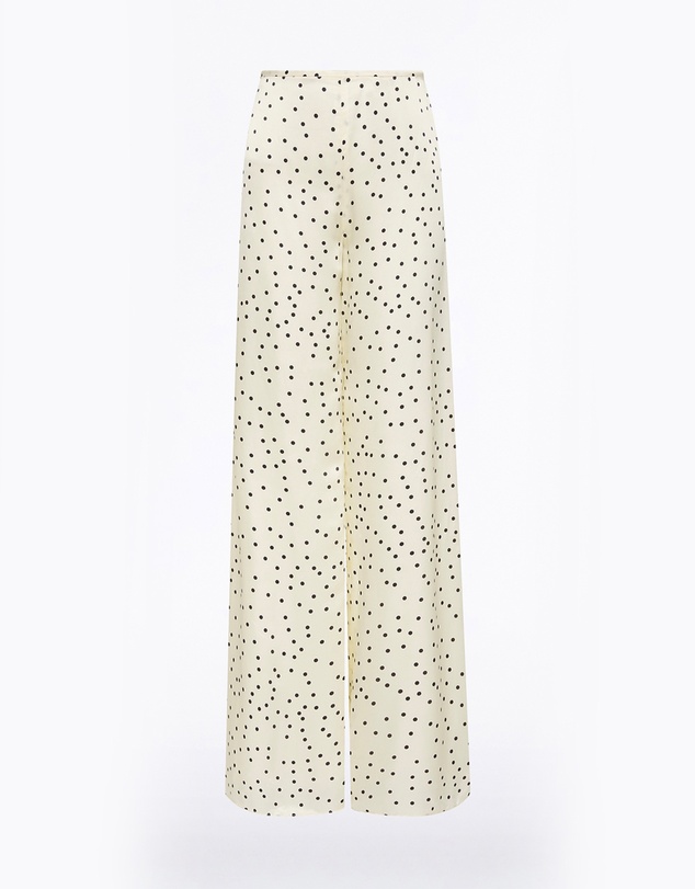 Carla Zampatti - Monochrome Dot Silk Viscose Palazzo Pant