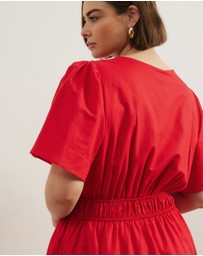 Atmos&Here Curvy - Jasmine Linen Blend Midi Dress