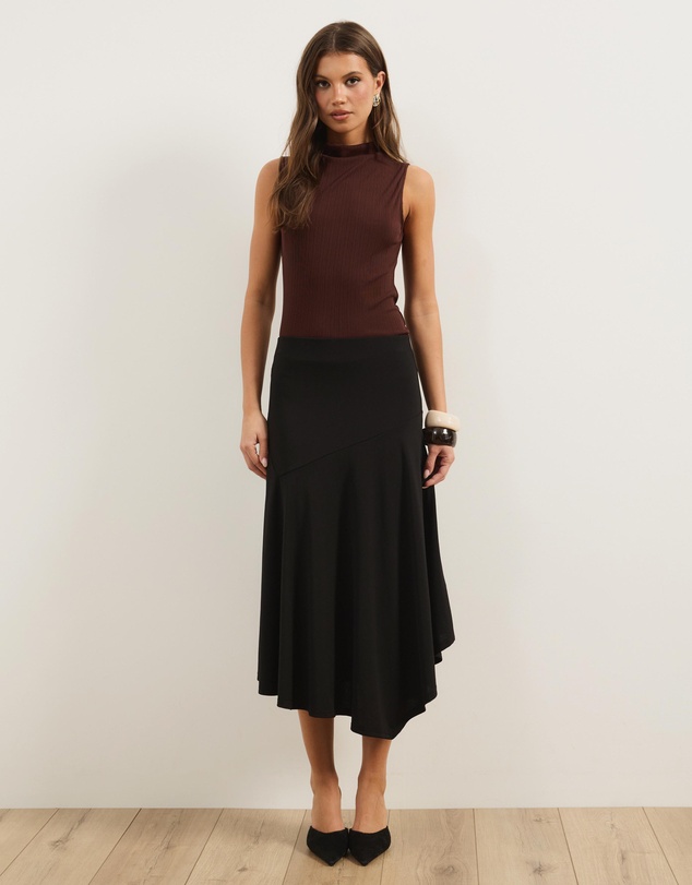 Atmos&Here - Aine Hankerchief Hem Midi Skirt