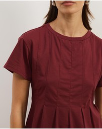 Atmos&Here - Boxy Pin Tuck T-Shirt